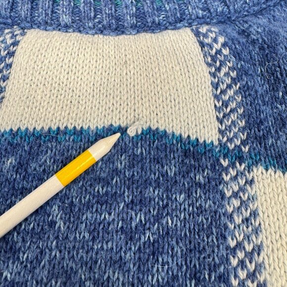 Vtg Colours by Alexander Julian 3D Square Mens XL Cable Knit Sweater Biggie USA - Picture 8 of 12